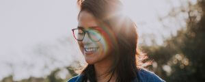 Girl With Glasses Smiling